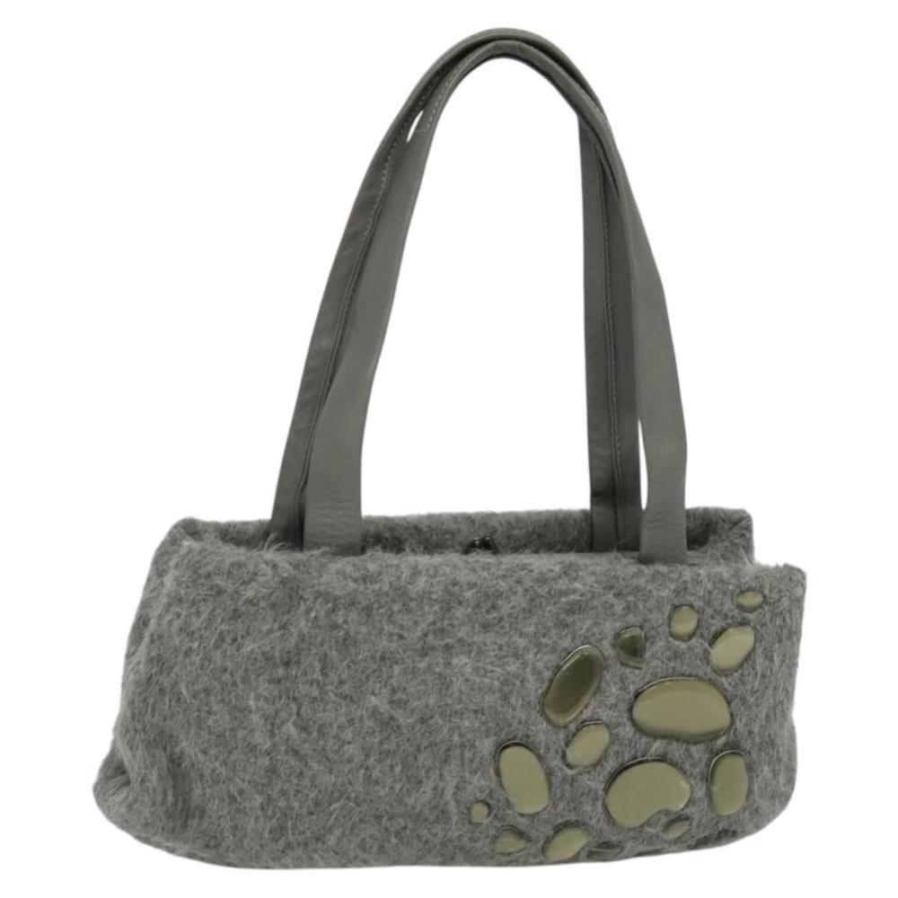 BOTTEGA VENETA Hand Bag Leather Gray Auth 135568